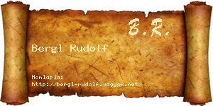 Bergl Rudolf névjegykártya